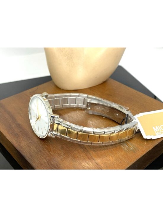 Michael Kors Womens Watch MK1041 Quartz White Dial Two Tone Stainless Steel 32mm main image 12